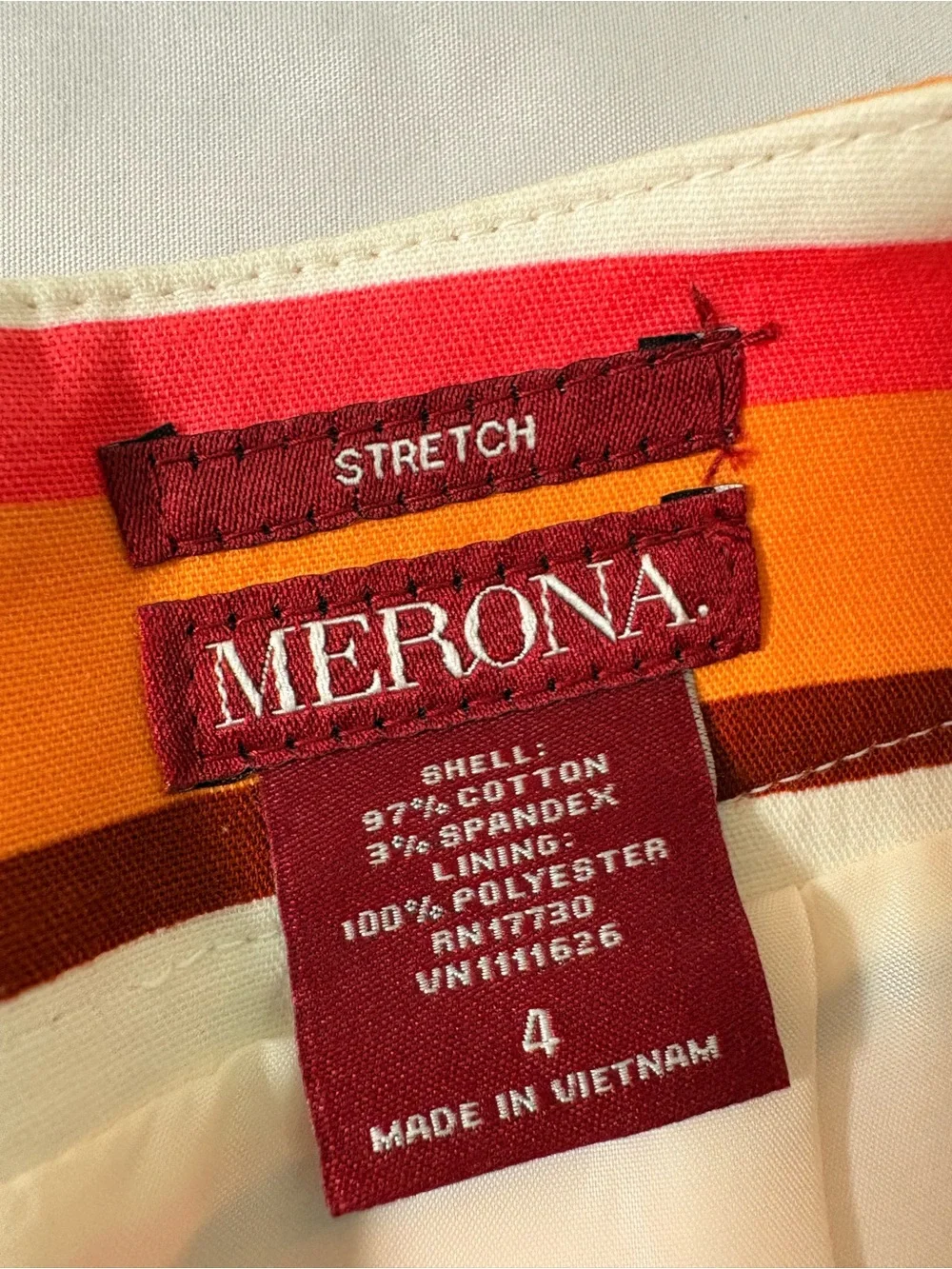 Merona Striped A-Line Skirt in Orange, Navy, Pink & Cream